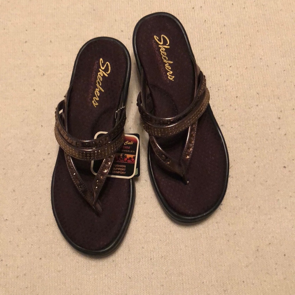 Skechers Memory Foam Wedges Brown/Bronze US 7.5